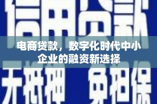 察右中旗电商贷款，数字化时代中小企业的融资新选择