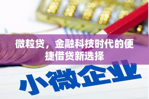 察右中旗微粒贷，金融科技时代的便捷借贷新选择